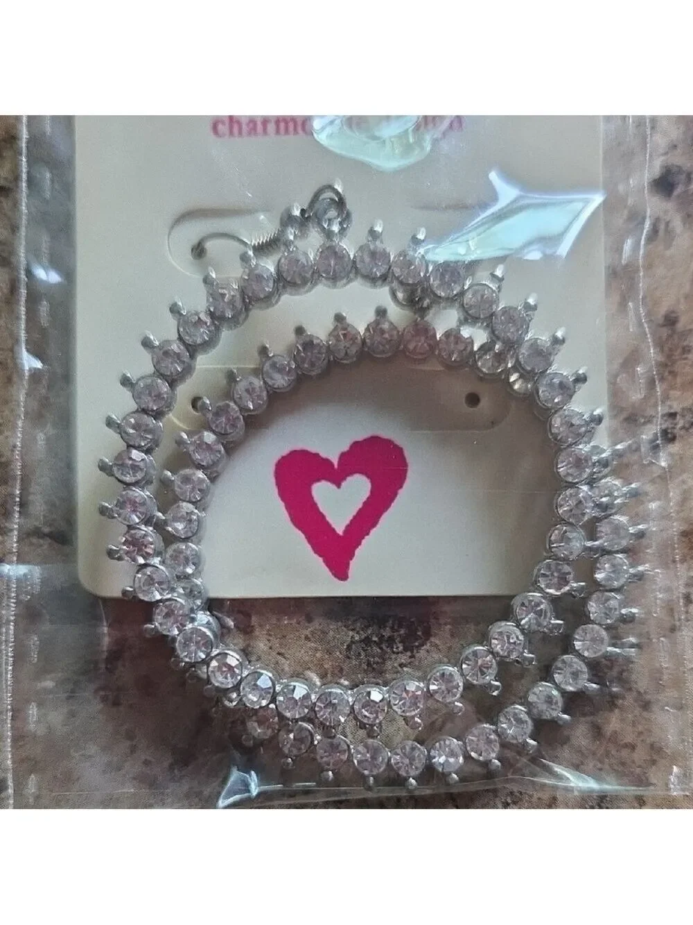 Crystal Hoop Earrings Silver